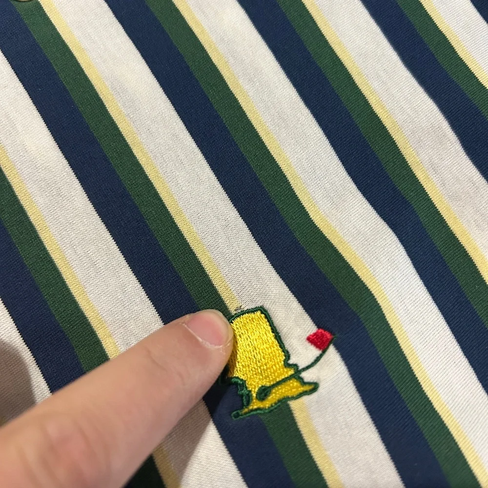 Augusta National Golf Shop striped polo shirt featuring the Masters logo XXL - Picture 2 of 4